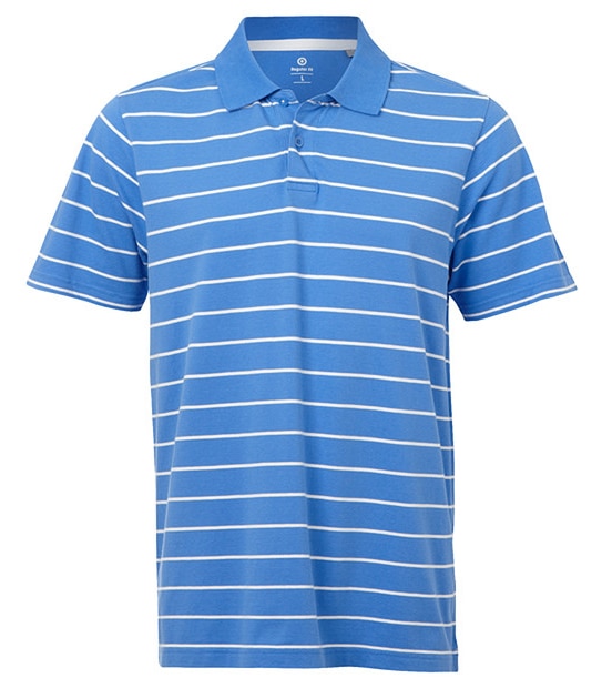 Men's Stripe Polo Top - Regatta Blue