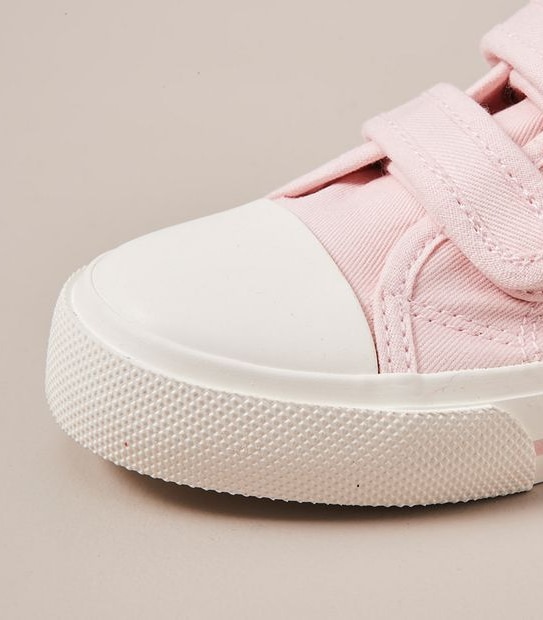 Kids Junior Double Strap Canvas Sneakers