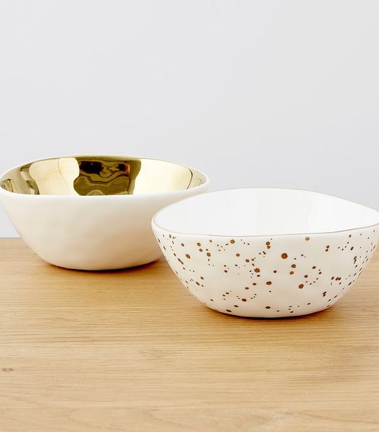 Gold Rim Set of 2 Small Bowls
