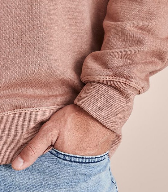 Garment Dyed Fleece Crew Neck Jumper
