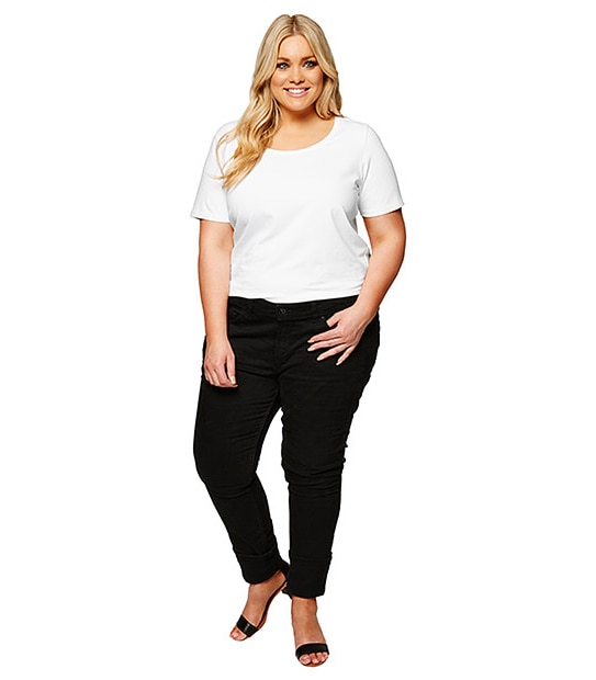 Belle Curve Straight Leg Jeans - Black