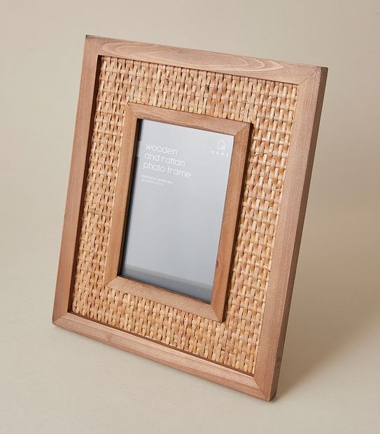Wood & Rattan Photo Frame - 4" x 6"