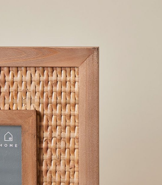 Wood & Rattan Photo Frame - 4" x 6"