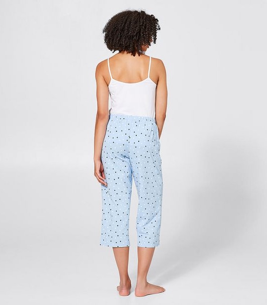 3/4 Length Pyjama Pants - Blue Heart