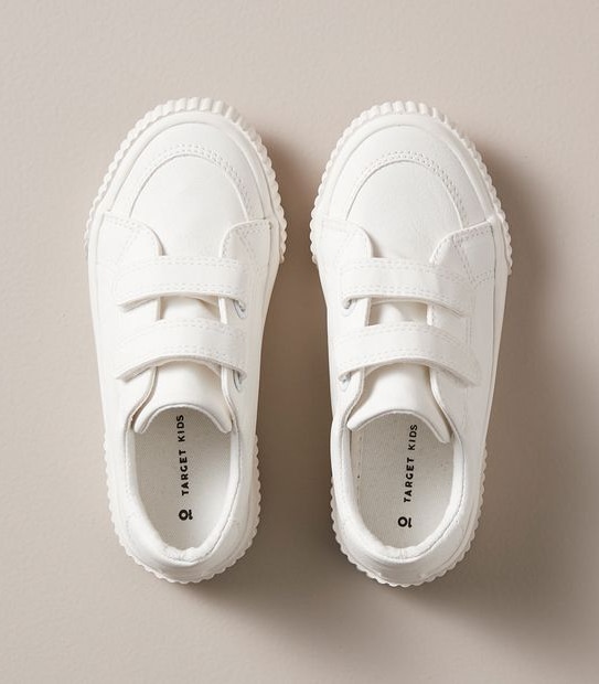 Kids Junior PU Touch Fastener Sneakers