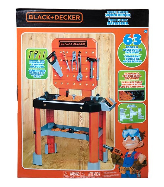 BLACK + DECKER Junior Builder Toy Tool Workbench