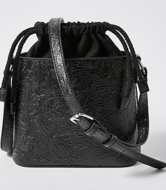 Lily Loves Draw Bucket Bag - Black Floral