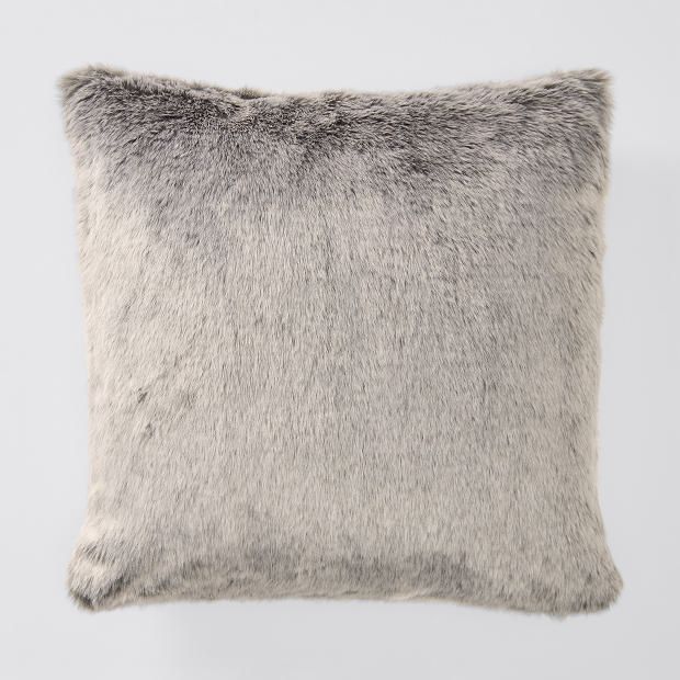 Grey Faux Fur Cushion 45cm Target Australia