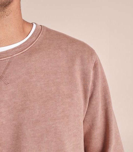 Garment Dyed Fleece Crew Neck Jumper