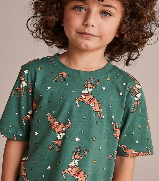 Kids Family Matching Christmas Reindeer Cotton Pyjama Set