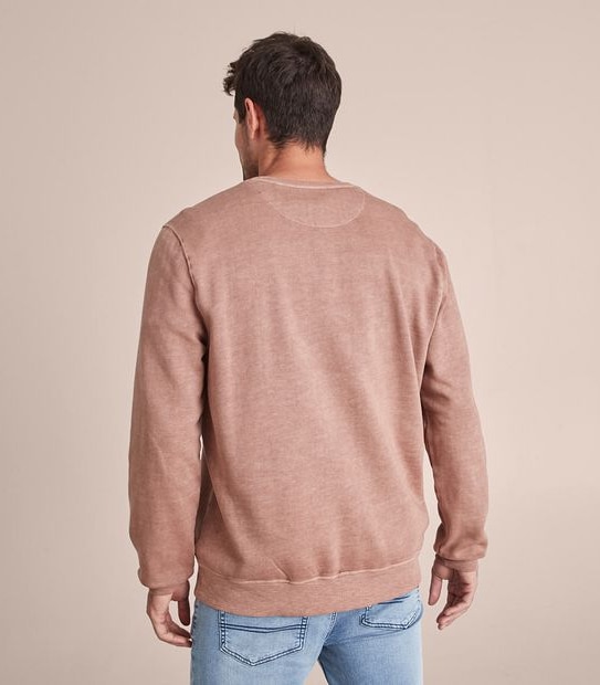 Garment Dyed Fleece Crew Neck Jumper