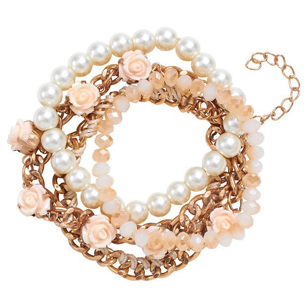 Rose Bracelet Set - Peach Multi Rose Bracelet Set - Peach Multi