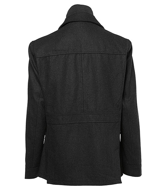 Wool Blend Utility Jacket - Charcoal
