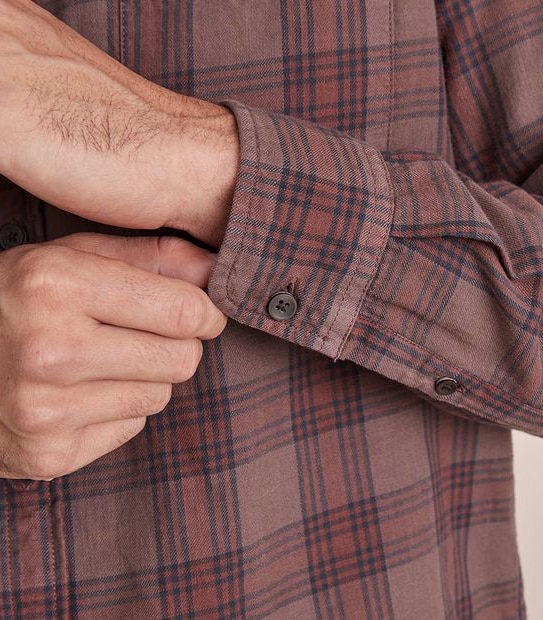 Long Sleeve Garment Dyed Check Shirt