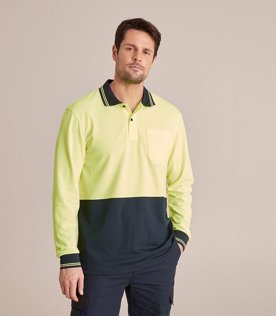 Graphite Hi-Visibility Long Sleeve Polo Shirt