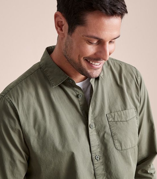Long Sleeve Garment Dye Shirt