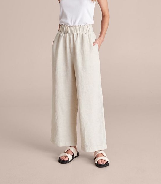 European Linen Wide Leg Pants