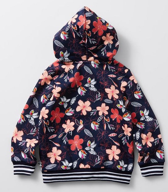 Piping Hot Kids Floral Zip Through Hoodie