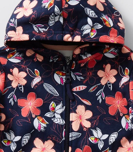 Piping Hot Kids Floral Zip Through Hoodie