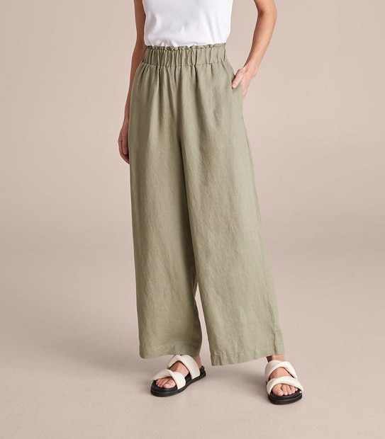 European Linen Wide Leg Pants