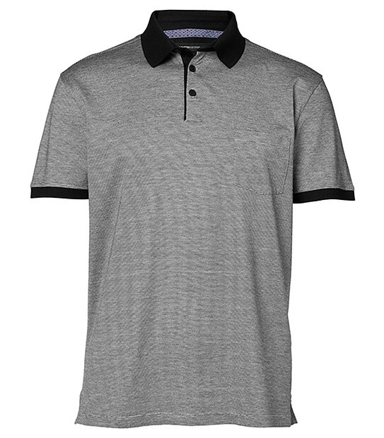 Men's Smart Slim Fit Polo - Light Grey Stripe