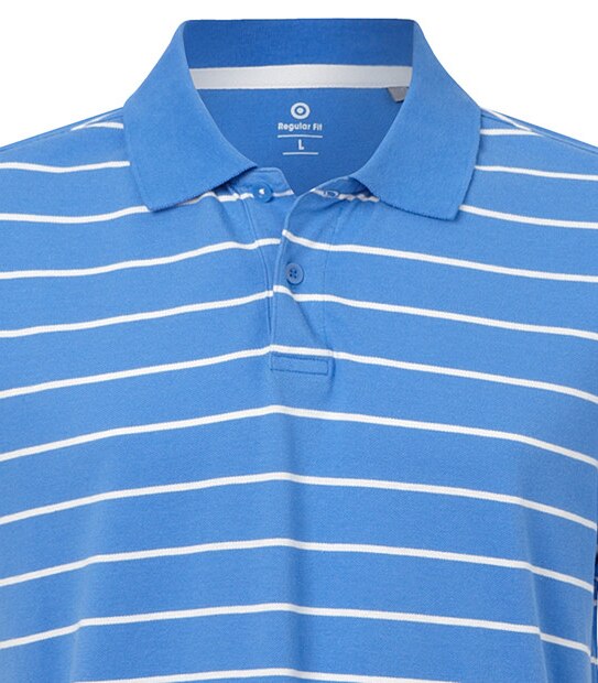 Men's Stripe Polo Top - Regatta Blue