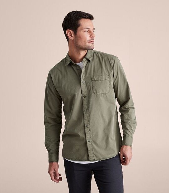 Long Sleeve Garment Dye Shirt