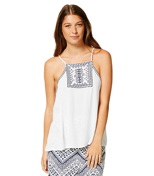 Piping Hot Open Back Singlet - White
