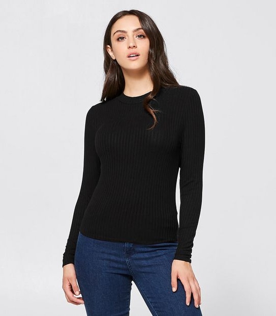 Lily Loves Ribbed T-Shirt - Black