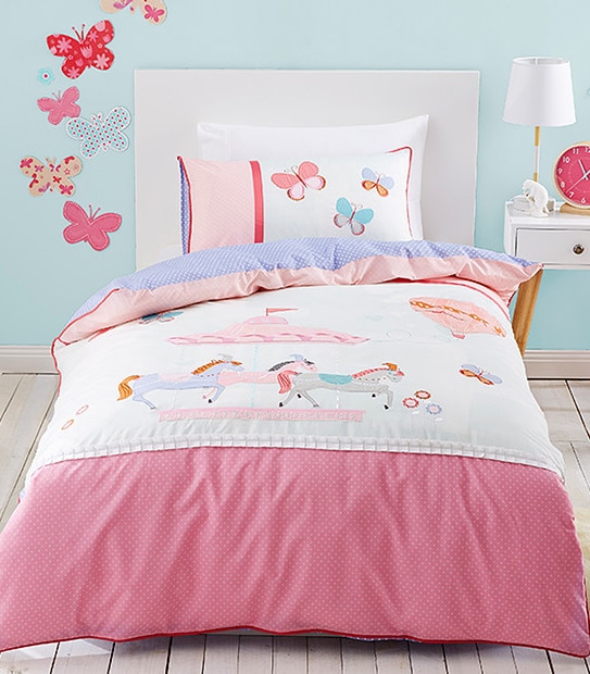 Carousel Embroidery Quilt Cover Set