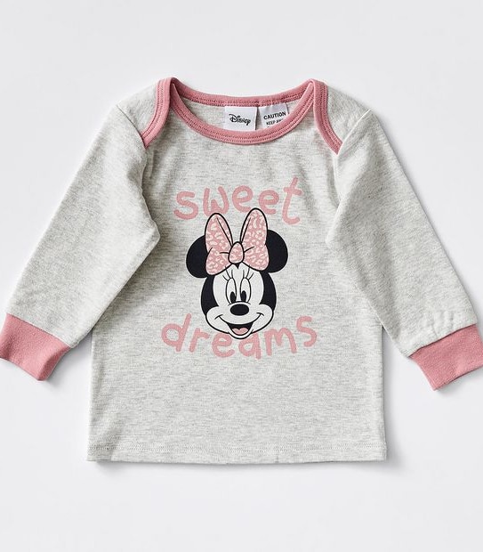 Baby Disney Minnie Mouse Print Pyjama Set - Pink
