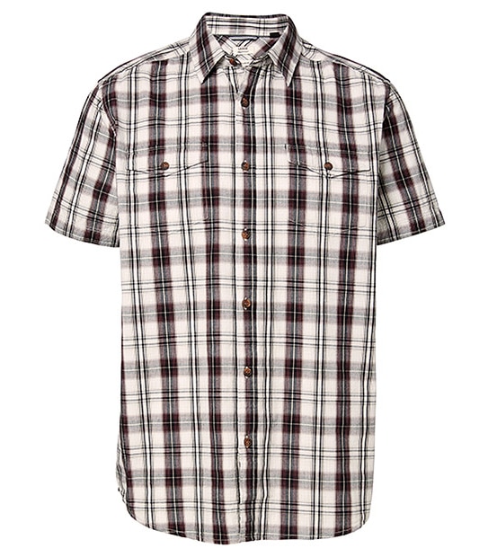 Men's Regular Fit Short Sleeved Check Shirt - Grey