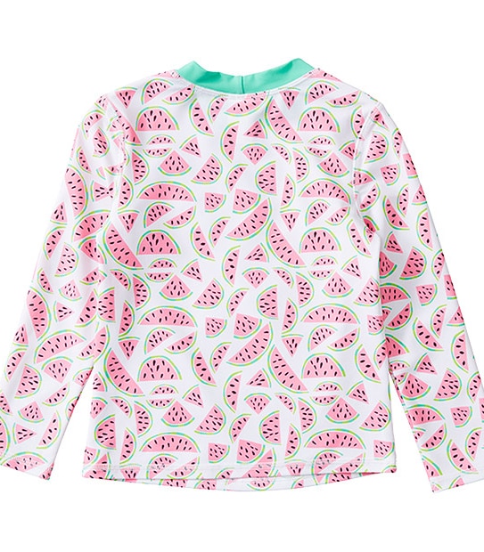 Girls' Long Sleeve Watermelon Print Rash Vest Set 3 of 5