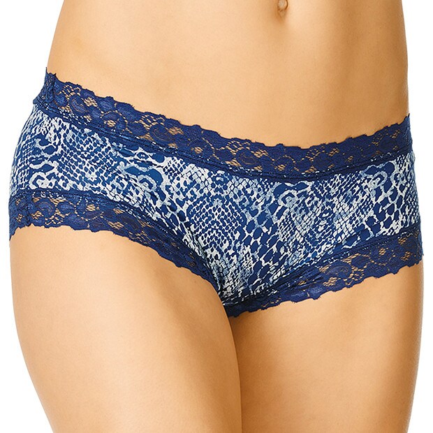 Micro Lace Boyleg Briefs - Navy Snake Micro Lace Boyleg Briefs - Navy Snake