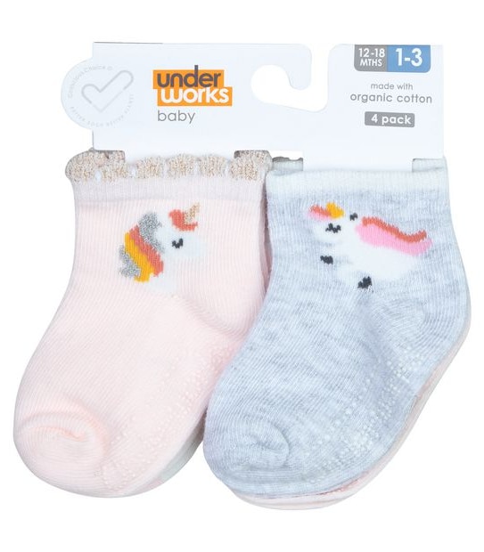 4 Pack Underworks Crew Socks