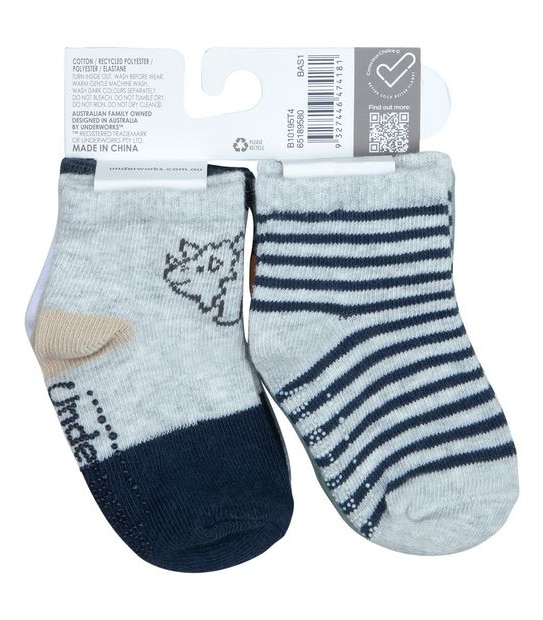 4 Pack Underworks Baby Crew Socks