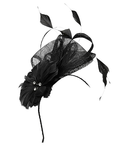 Synamay Floral Fascinator - Black