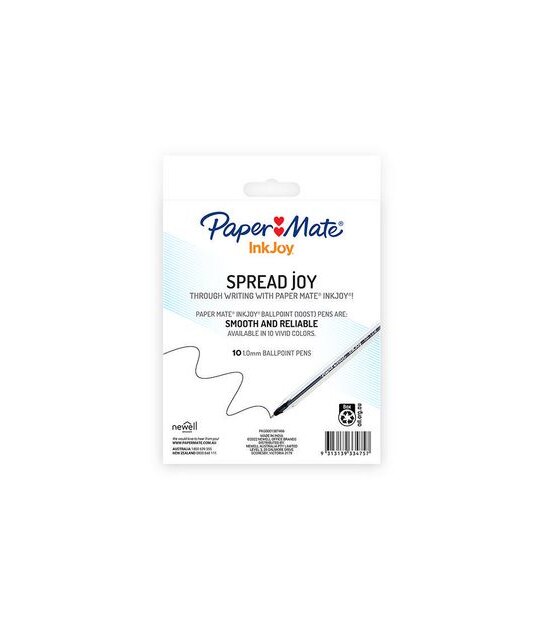 Paper Mate InkJoy 100ST Capped Ballpoint Pen Black - Pack of 10