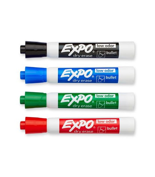 Expo Dry Erase Whiteboard Marker Bullet Tip Business Assorted - Pack of 4