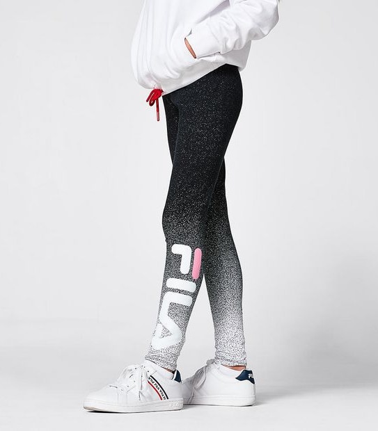 Fila Dip Dye Leggings Black/White Target Australia