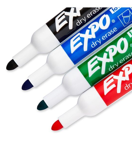 Expo Dry Erase Whiteboard Marker Bullet Tip Business Assorted - Pack of 4