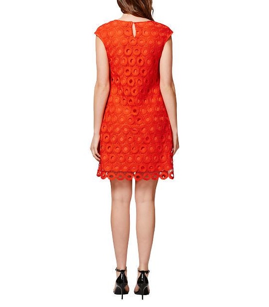 Lace Shift Dress - Orange