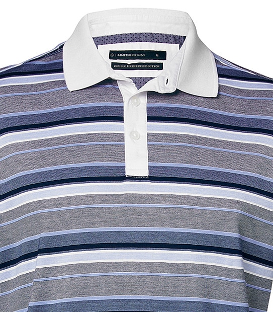 Men's Limited Editions Slim Fit Smart Polo - White/Blue