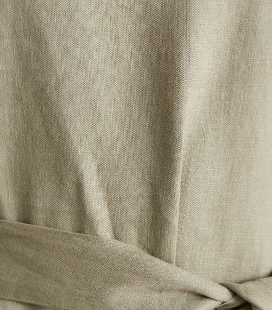 European Linen Puff Sleeve Popover Dress