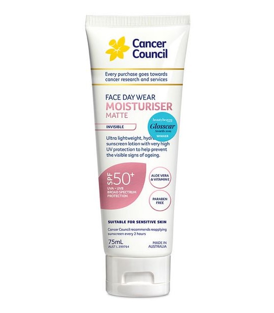 Cancer Council Face Day Wear Moisturiser Matte SP50+ Invisible - 75ml