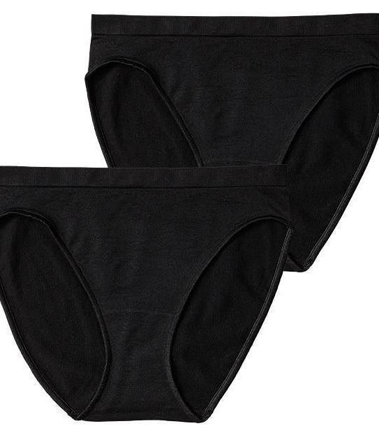 2 Pack Seamfree High Cut Briefs - Black