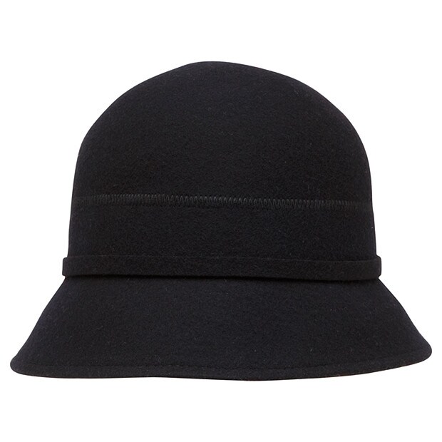 Ladies' Wool Cloche Hat - Black Ladies' Wool Cloche Hat - Black