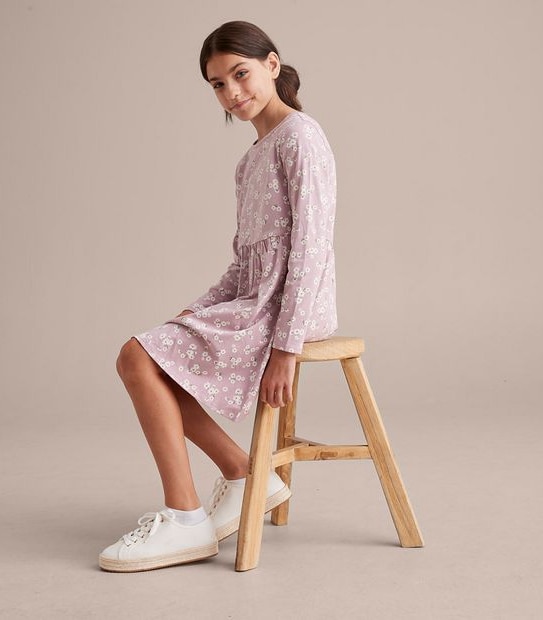 Long Sleeve Print Dress 3 of 5