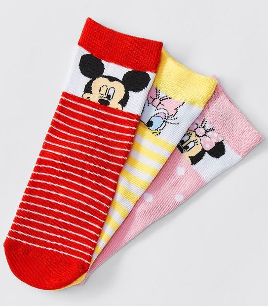 Disney Minnie Mouse Junior Girls 3 Pack Socks - Multi