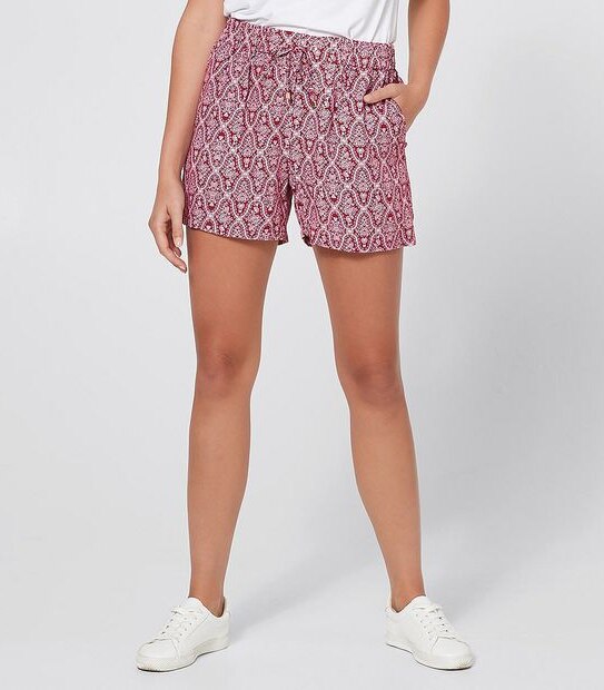 Viscose Shorts - Floral Geo Print